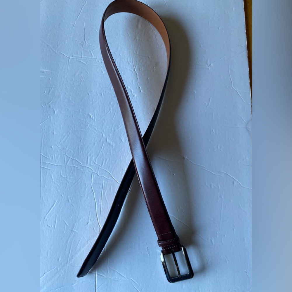 Men's Brown 1”W Leather Belt, Size: 38